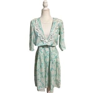 Vintage Dress Fit Flare Womens Sz 10 Willys Influence Floral Midi Vacation Light